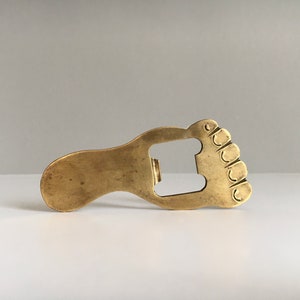 Very rare brass foot bottle opener cap lifter vintage beer opener 60s 70s