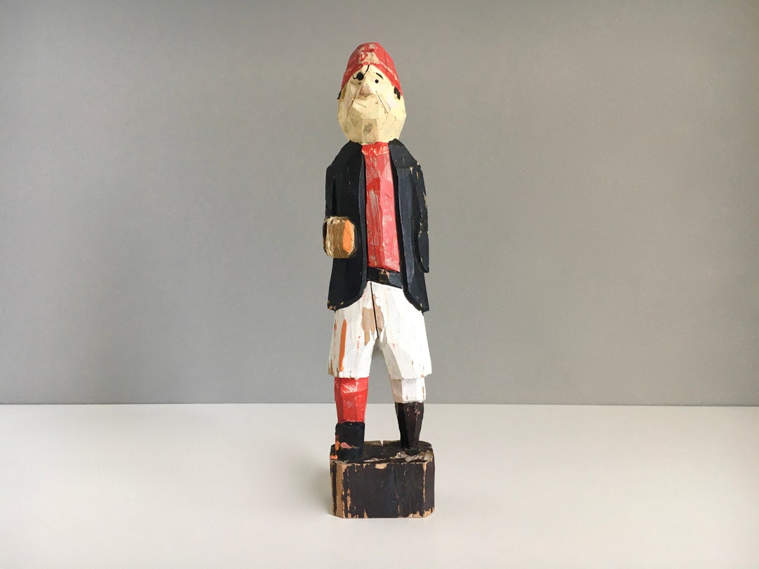 Large Rare Wooden Captain Sailor Sculpture Maritime Wooden Vintage ...