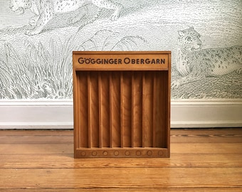 Vintage Gögginger Obergarn thread spools box shelf wall shelf thread spools stand wood 50s