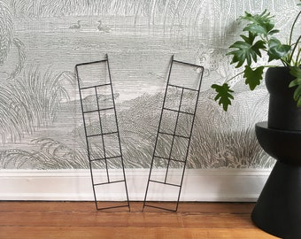 2 x vintage ladders for string shelf ladder shelf string shelf wall shelf wood metal mid century black 50s 60s