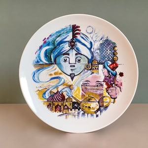 Vintage Riepes Aladin Magic Lamp Norbert Schnatmann Mid Century Plate Porcelain 50s 60s