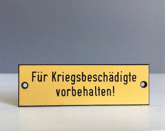 VORBEHALT Vintage Schild Waggon Zug Bus Straßenbahn 50er 60er