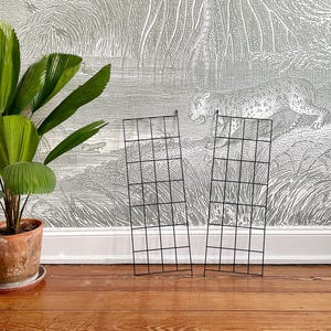 2 x vintage ladders for string shelf ladder shelf string shelf wall shelf wood metal mid century black 50s 60s