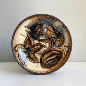 Vintage Bücking Börnsen Art Fish Keramik Skål Tallrik Väggtallrik Mitten av 1950-talet 50-60-talet