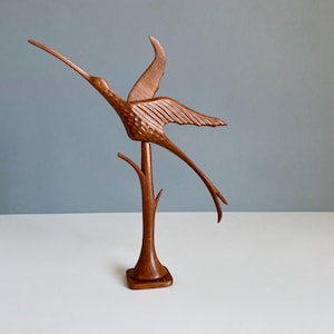 Vintage wooden crane bird Denmark figure mid century Dansk 50s 60s