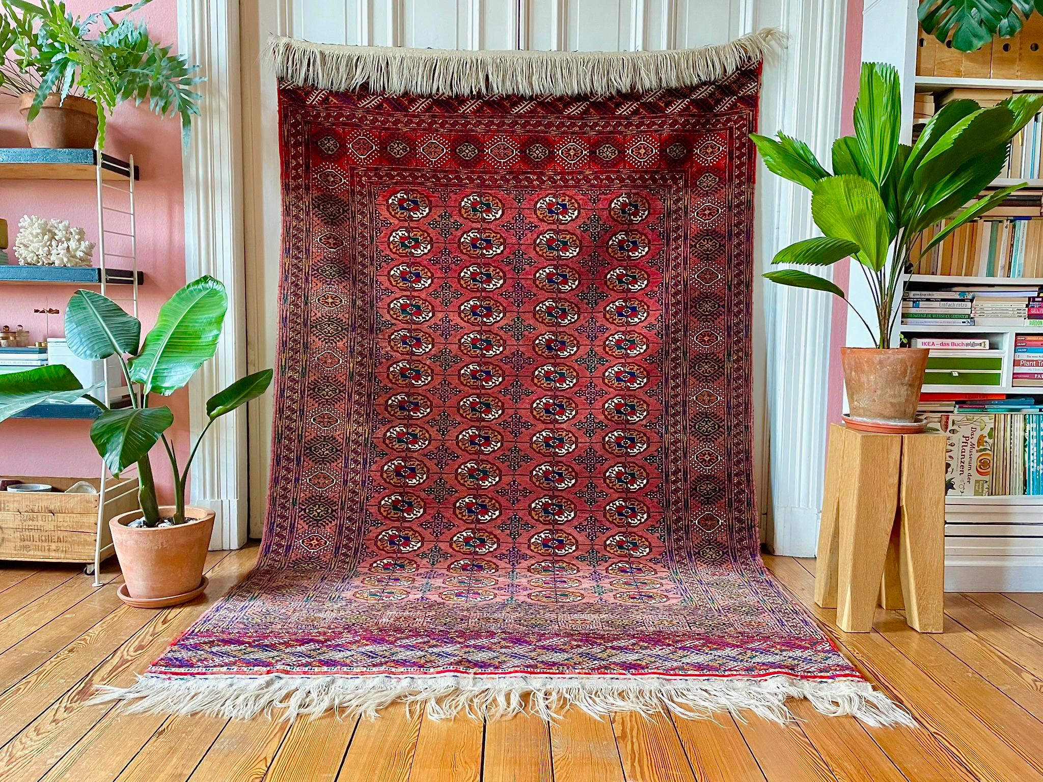 Vintage Raritt groer 1950 Orient Schur Wolle Teppich Buchara Turkmenisch  Handgewebt Wohnzimmer Mid Century Bokhara Tekke 2,90x3,15 Meter - Etsy.de