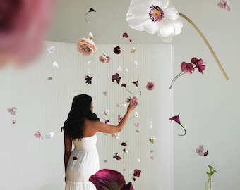 Pflaumen Blumengirlande Installation; Feiern, Hochzeiten, Fotografie, Design (mehrere Größen erhältlich und kundenspezifische Farben)