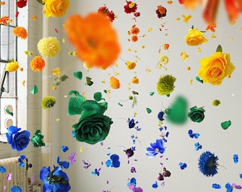 Regenbogen hängende Blumengirlande Installation; Feiern, Hochzeiten, Fotografie, Design (mehrere Größen erhältlich und kundenspezifische Farben)