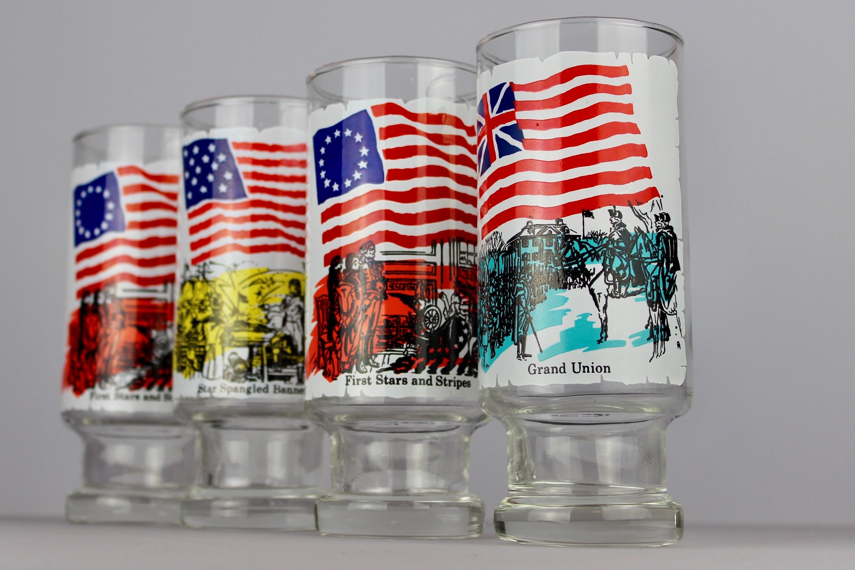 Early Flags of Our Nation Drinking Glasses VINTAGE Etsy