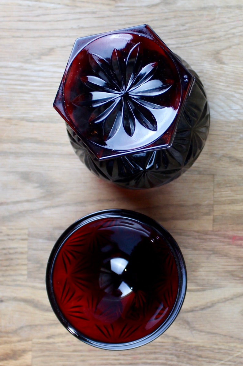 Vintage Luminarc Ruby Red Glass Egg Candy Dish Made in France Etsy New Zealand