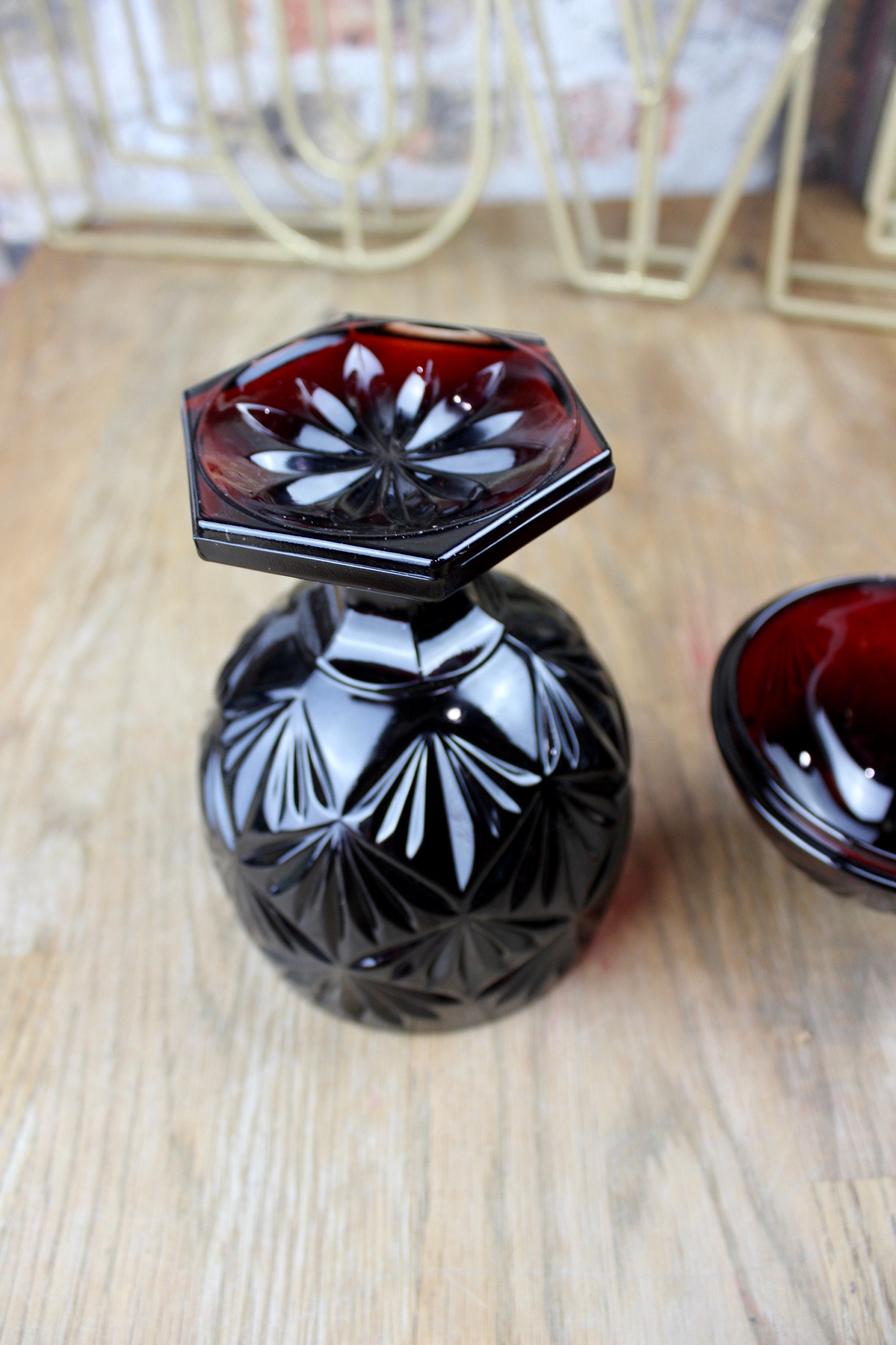 Vintage Luminarc Ruby Red Glass Egg Candy Dish Made in France Etsy