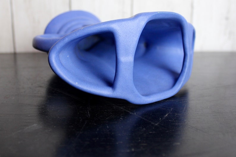 Niloak Matte Blue Fan Vase VINTAGE Pottery