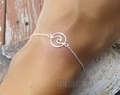 READY to SHIP - DAINTY 925 Sterling Silver Wave Bracelet 6.5-7.5 quot