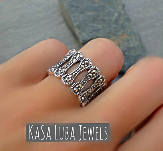 Statement marcasite best sale rings