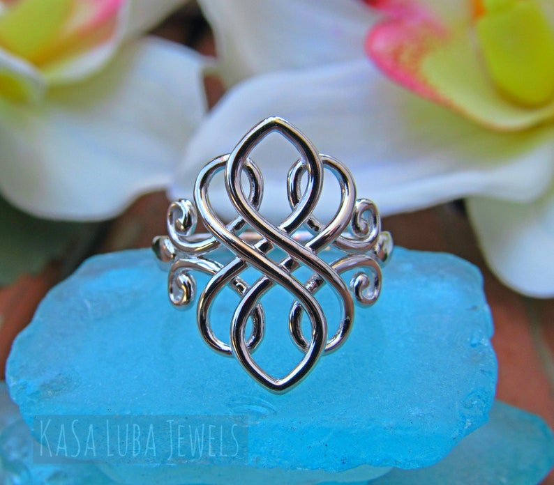 statement ring silver ring unique ring Celtic silver ring