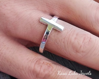 Sterling Silver Cross Ring: Christian Religious Jewelry
