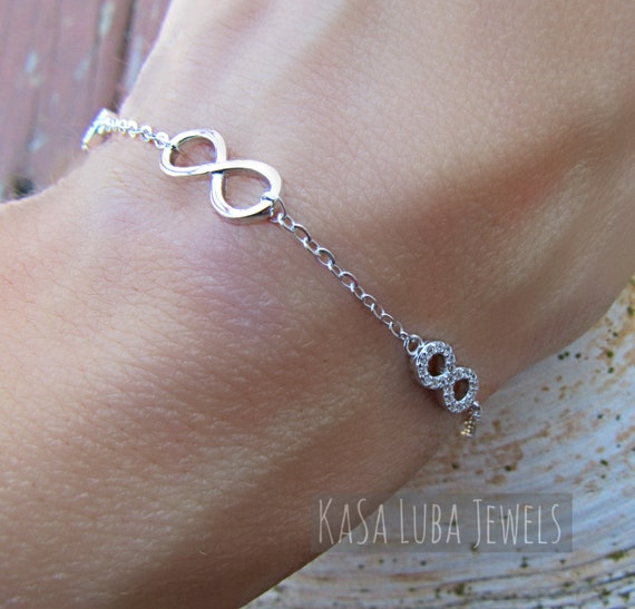 Buy Heart Infinity Bracelet Rose Gold Sterling Silver, Infinite Love  Personalized Christmas Gifts Sister Wife Mother Daughter Best Friend Gift  Online in India - Etsy