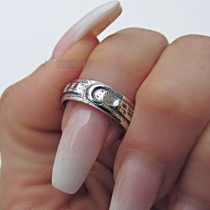 Solid Sterling Silver Moon ring - Hope ring - stamped 925 - simple ring - sweet ring - cute ring - mens - womens - faith ring