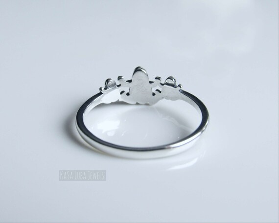 Silver Frog Ring - Opal Frog Ring - Statement Frog Ring