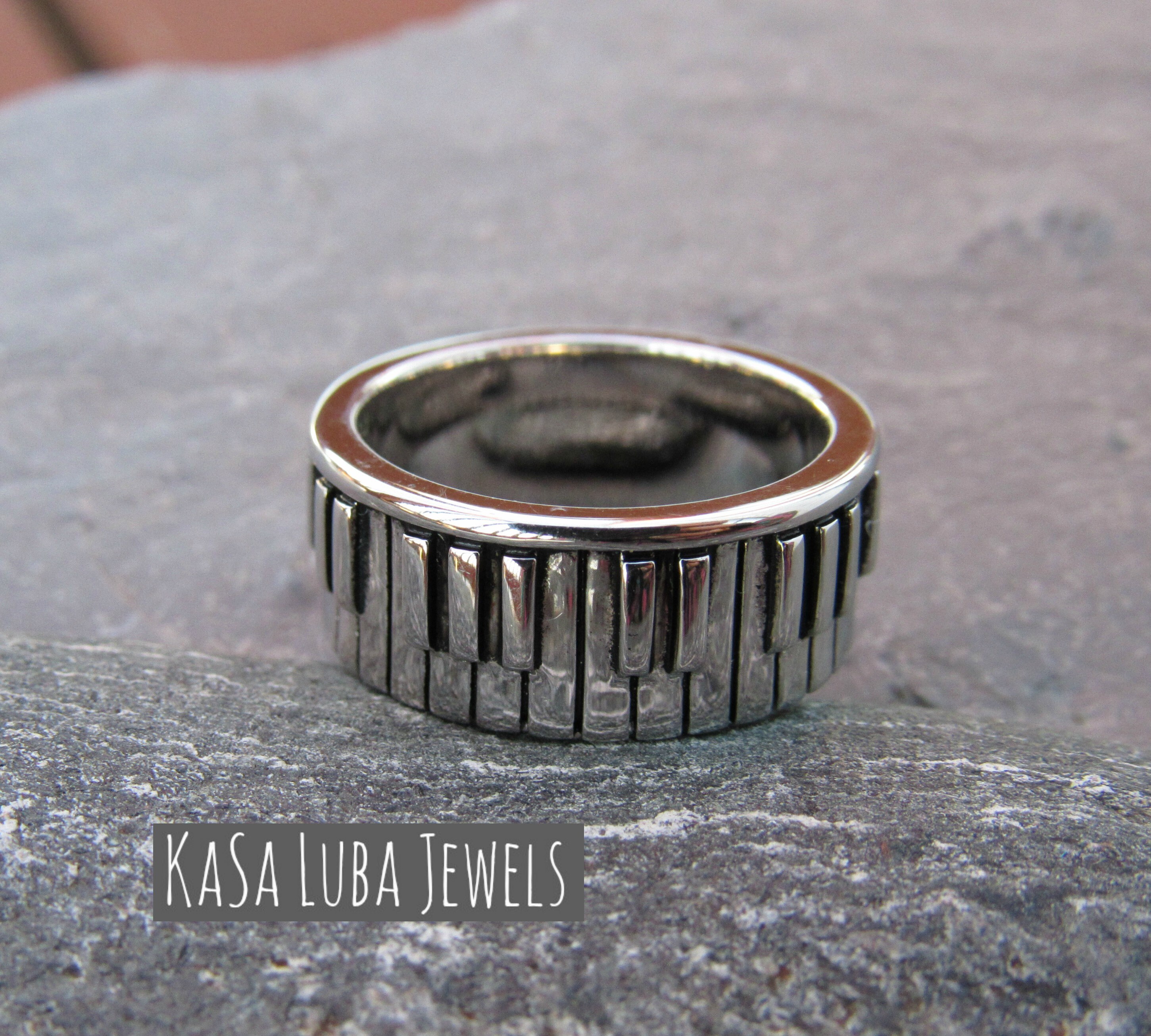 Piano Keyboard Instrument Ring - SOLID Sterling - Stamped 925