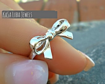 Sterling Silver Bow Ring - Etsy