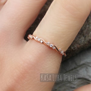 DAINTY Rose Gold ring - womens stacking ring - sweet ring - cute ring - stamped 925