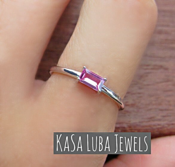 Sterling Silver Rose Gold Plated Pink Morganite CZ Ring Size 5/6/7/8/9/10 Sterling Silver Rose Gold Plated Pink Morganite CZ Ring Size 5/6/7/8/9/10