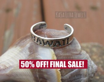 Sterling silver Hawaii toe ring - silver toering  - 925 silver - solid silver - vacation jewelry