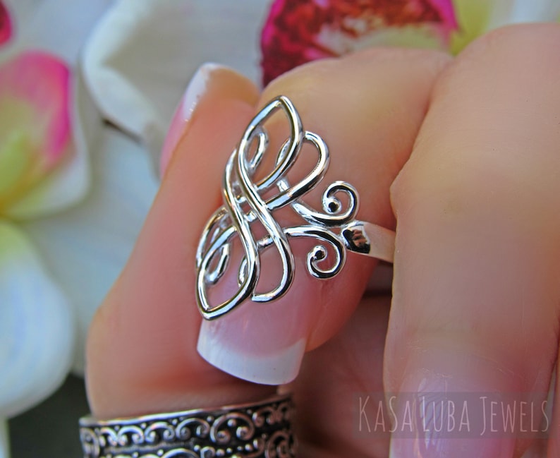 statement ring silver ring unique ring Celtic silver ring