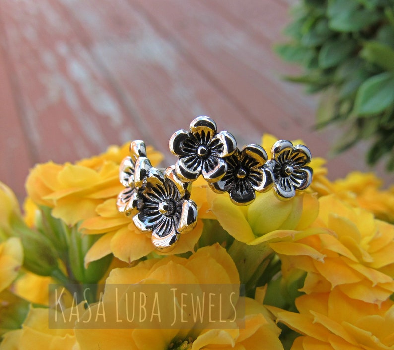 Sterling Silver Flower Ring Floral Ring Unique Ring Etsy