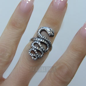 Stainless steel Snake Ring - Womens Snake Ring - Reptile Ring - Midi ring - Steel Serpent Ring