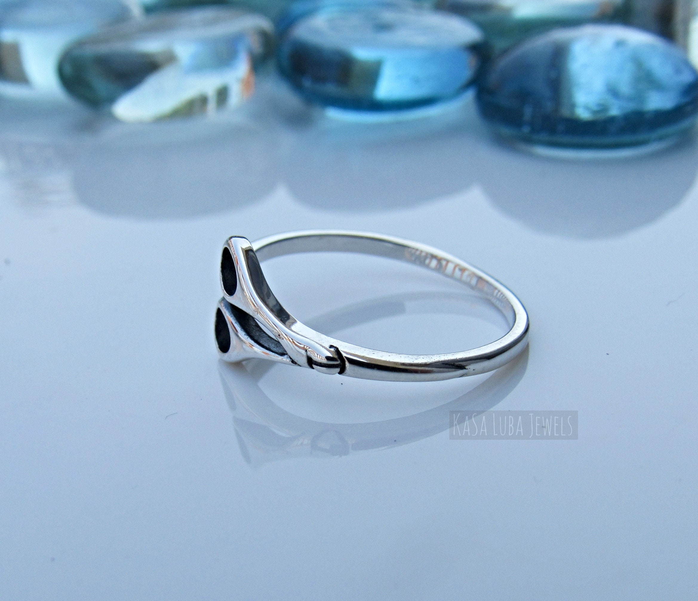 thumbnail image 2 of Sterling Silver Barber Shop Comb & Scissors Ring - High Polished .925 Silver 2 of 9