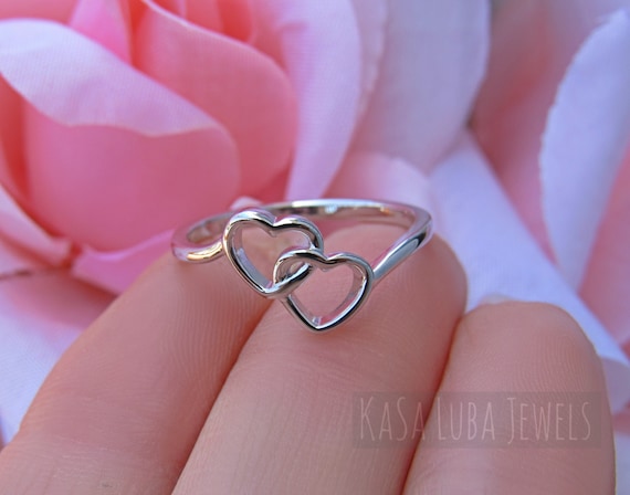 Heart Ring, Sterling Silver Adjustable Heart Shape Ring, Love Ring,  Girlfriend Gift, Love Jewellery, Stacking Ring -  Denmark