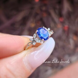 Tanzanite CZ butterfly silver ring, butterfly ring, silver ring, tanzanite ring
