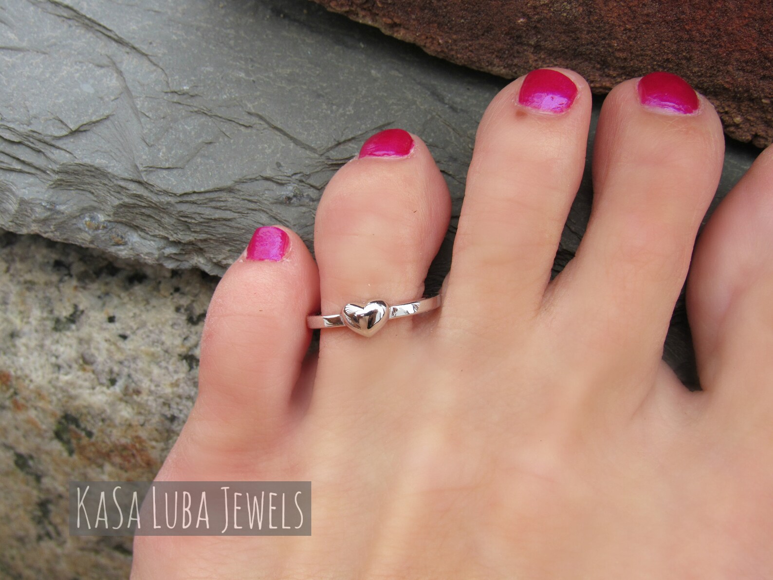 Heart love toe ring solid silver toering gifts for her Etsy