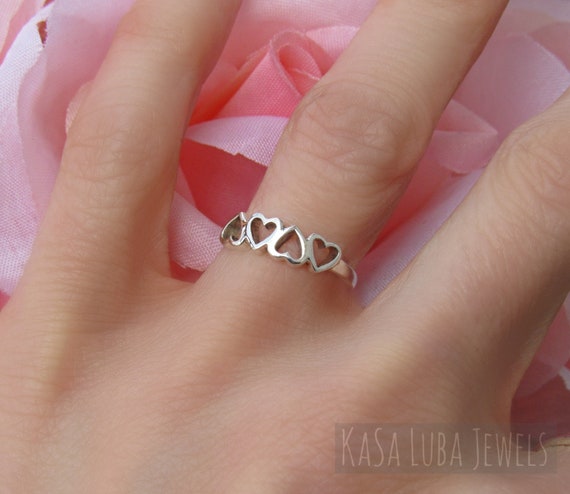 Simple heart 2024 promise rings