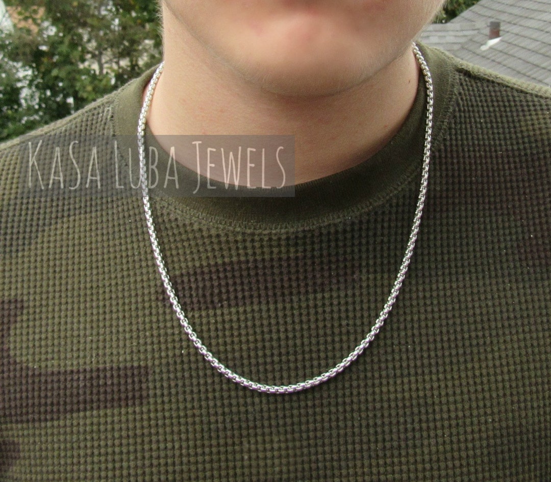 Stainless Steel Mens Chain Necklace Gifts for Him 3.5mm Etsy