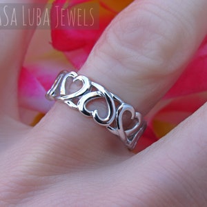 Hearts Love silver ring - Open Heart Ring - Heart Stackable Ring - Heart Love Ring - Heart Shaped Ring - promise ring