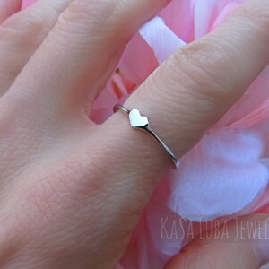 Heart Dainty silver ring, Heart ring, promise ring, silver ring
