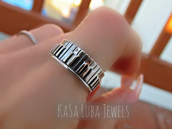 Piano Keyboard Instrument Ring - SOLID Sterling - Stamped 925