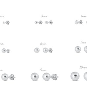 Sterling Silver earrings, Ball - simple earrings, stud earrings, 925, silver