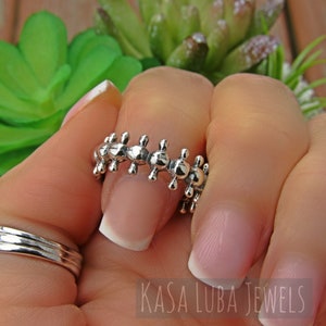 Backbone bones Sterling silver ring, skull ring, bone ring, silver ring