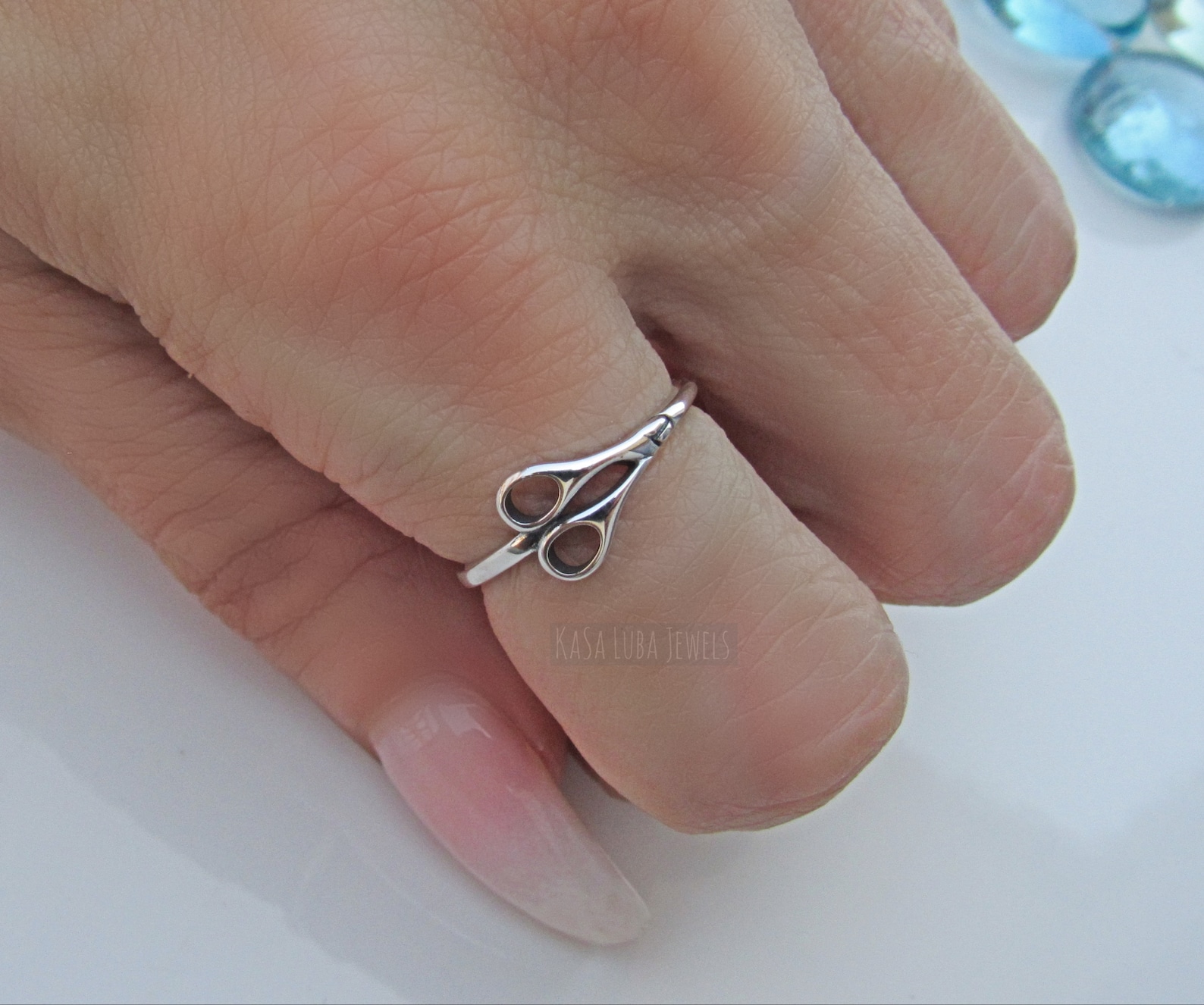 Sterling Silver DAINTY Scissor Ring Scissors Hairdresser Etsy