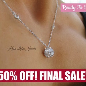 Sterling Silver CZ necklace - anniversary gift - promise jewelry - gifts for her -  17.5-18.5&quot;