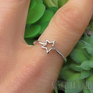 Dainty Sterling Silver Star Ring: Simple Celestial Jewelry - Etsy