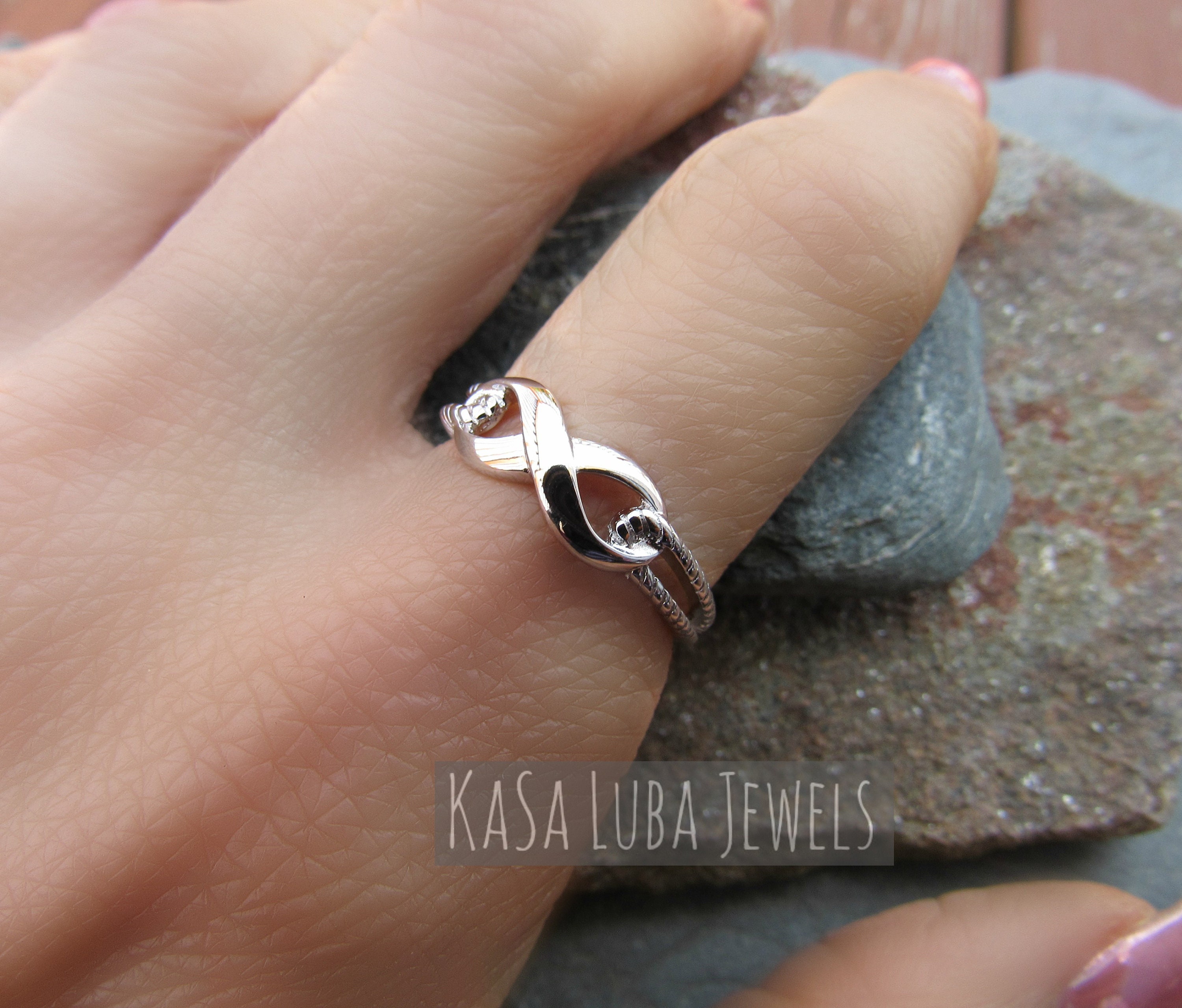 Sterling Silver Infinity Ring: Solid 925 Promise Ring - Etsy