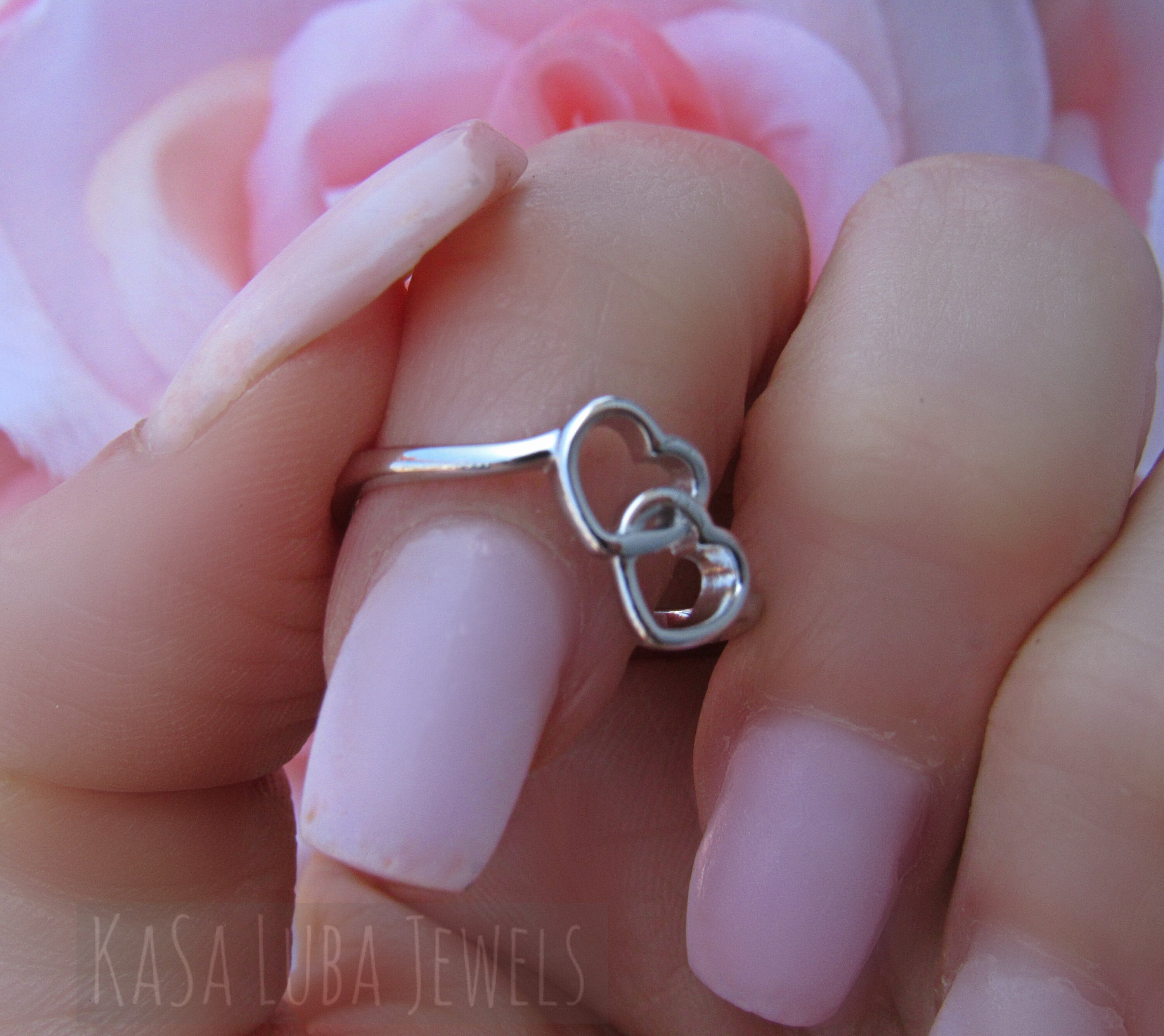 SILVER925 DOUBLE HEART RING/シルバー/リング シルバー ダブル ハート リング / Silver Double Heart Ring