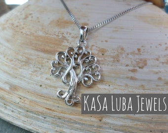 Tree of life Pendant - SOLID - sterling stamped - 925 silver - Tarnish free - nature