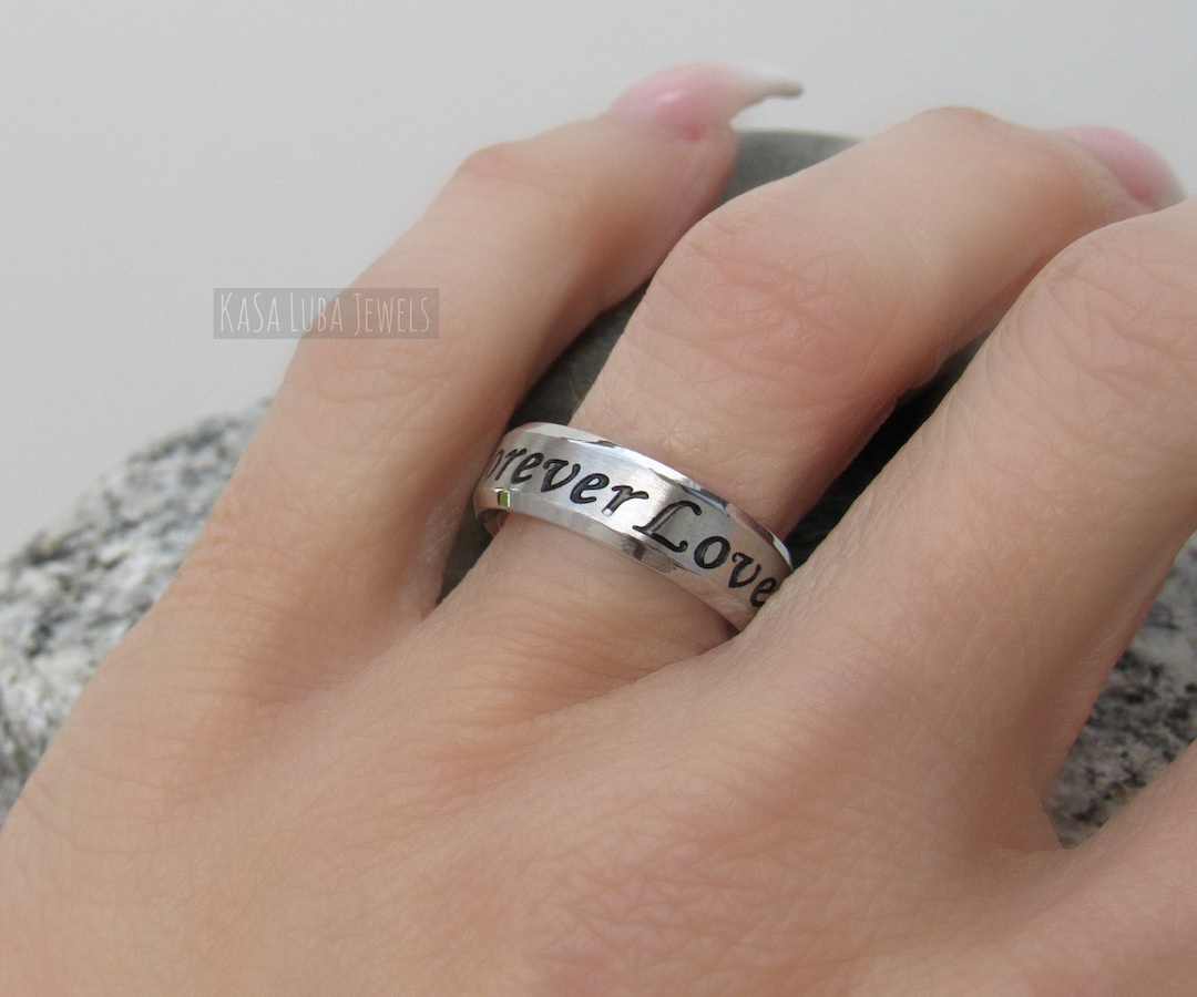 Stainless steel promise ring forever love steel jewelry wedding ring Womens Or Mens Etsy