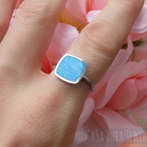 Blue Lavender Lab Opal silver ring, Opal silver ring, Opal ring